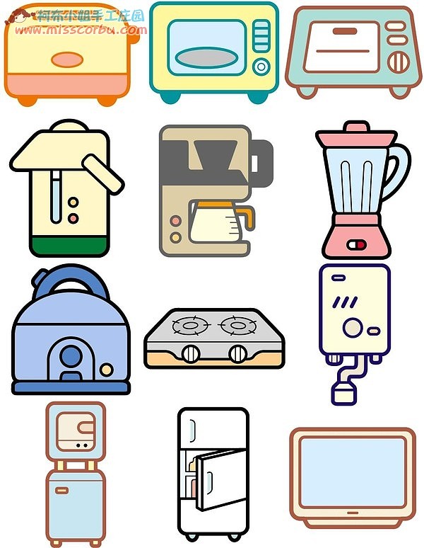 廚房用具簡筆畫